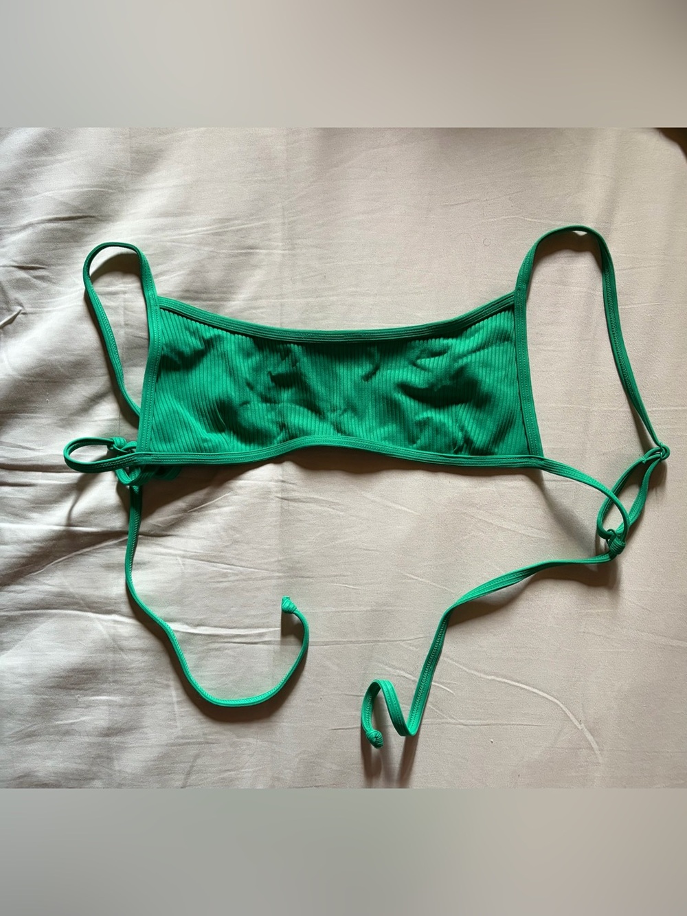 PacSun Green Ribbed Bikini Top